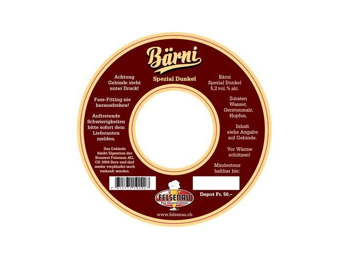 Felsenau Bärni Spezial Dunkel 20 Liter offen Behälter