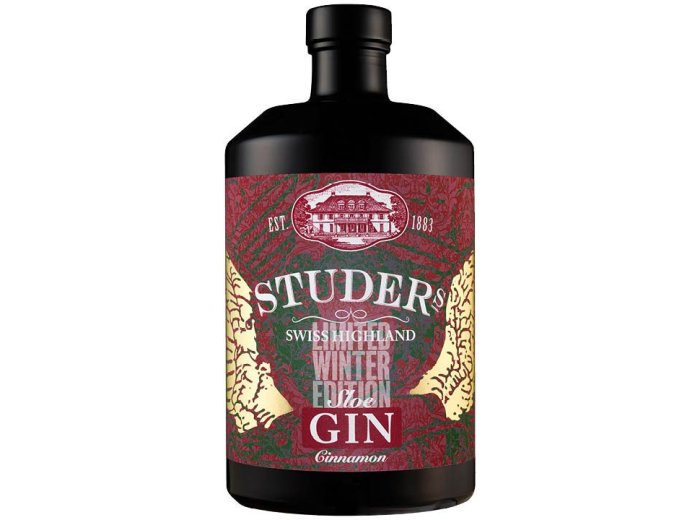 Studer Swiss Highland Sloe Gin Cinnamon limted Winter Edition 70 cl CARx6
