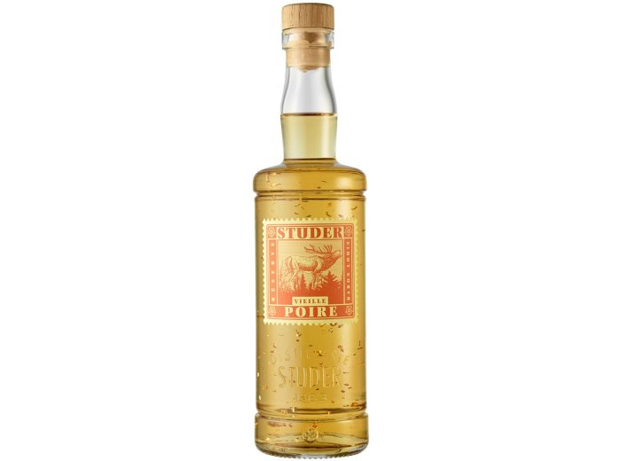 Studer Vieille Poire Williams Réserve Baron Louis mit Goldflitter (24 Karat) 35 cl CARx6