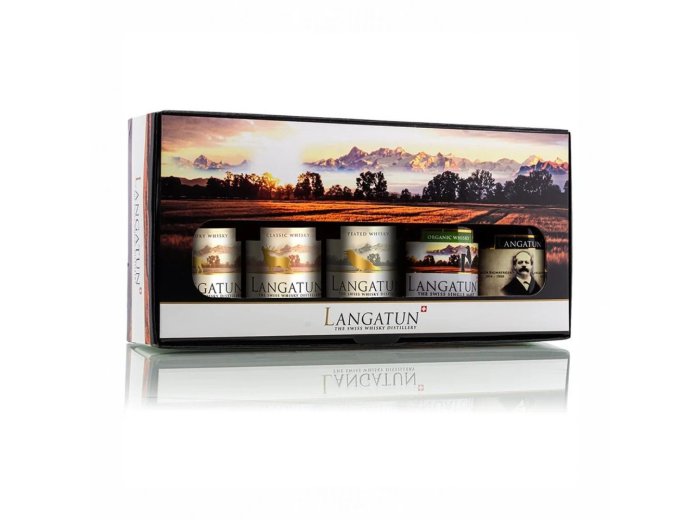 Langatun Whisky Mini-Set 5x5cl (Old Deer, Old Crow, Old Wolf) Old Woodpecker & Jacobs Dam 5 cl Stück