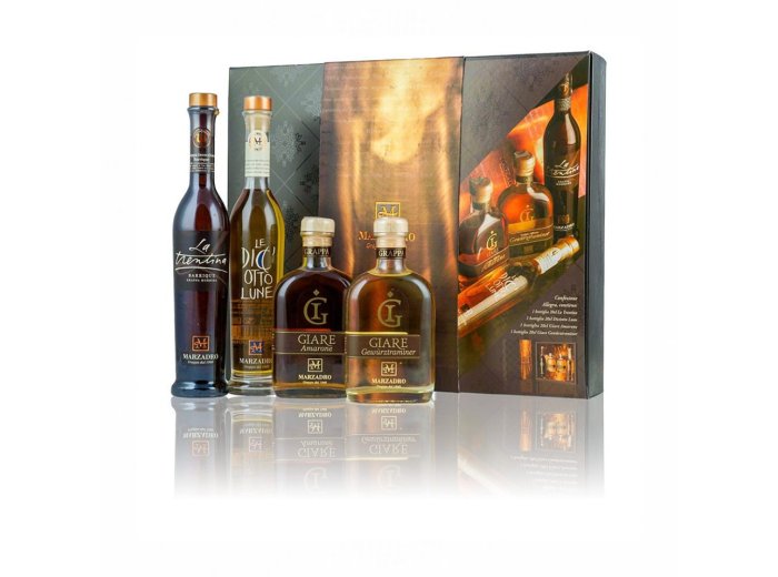 Marzadro Allegra 4×20cl (Giare Amarone, Gewürztraminer, 18Lune, La Trentina Barrique) 20 cl Stück