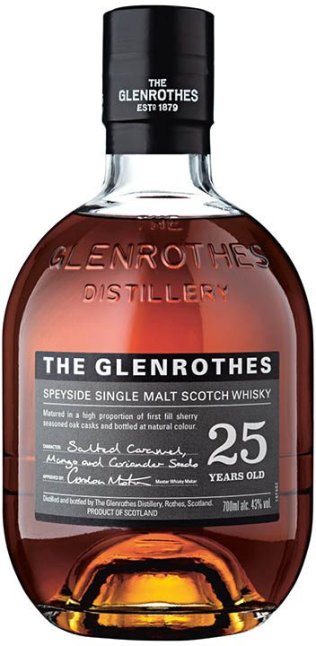 The Glenrothes 25 Year Old Single Malt Scotch Whisky CARx4