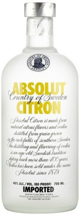 Absolut Citron Vodka 70 cl CARx6