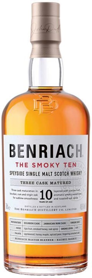 Benriach The Smoky Ten 10 Year Old Single Malt Scotch Whisky CARx6
