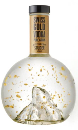 Studer Swiss Gold Vodka mit Goldflitter 24 Karat CARx6