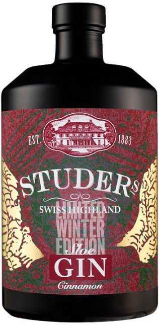 Studer Swiss Highland Sloe Gin Cinnamon limted Winter Edition CARx6