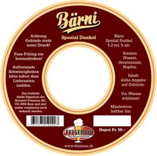 Felsenau Bärni Spezial Dunkel 20 Liter offen Behälter