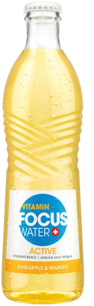 Focuswater Active Pinapple & Mango Glas 33 cl HARx24