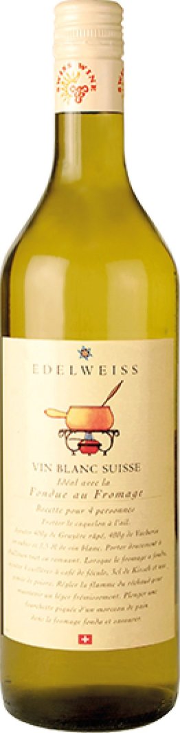 Edelweiss Vin de Pays Suisse étiquette Fondue CARx6