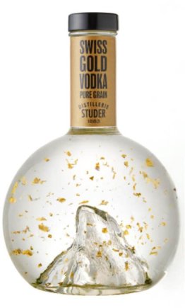 Studer Swiss Gold Vodka mit Goldflitter 24 Karat CARx6