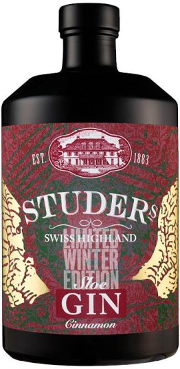 Studer Swiss Highland Sloe Gin Cinnamon limted Winter Edition CARx6