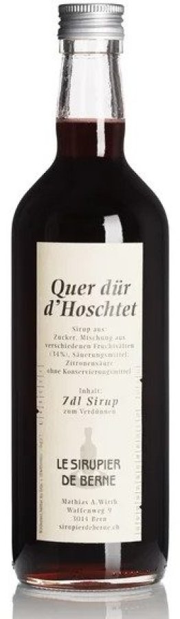Le Sirupier de Berne Quer dür d'Horschtet Glas 70 cl HARx15