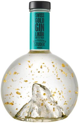 Studer Swiss Gold Gin Likör Quitte-Yuzu mit Goldflitter 24 Karat 70 cl CARx6