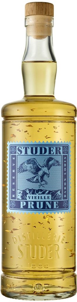Studer Vieille Prune Réserve Baron Louis mit Goldflitter (24 Karat) 70 cl CARx6
