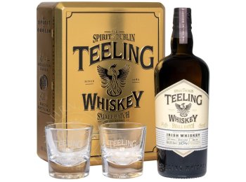 Teeling Geschenkpackung Metall (gold) Small Batch Rum Cask mit 2 Gläsern 70 cl