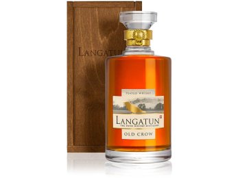 Langatun Old Crow Peat in Karaffe in Holzkiste 50 cl CARx6